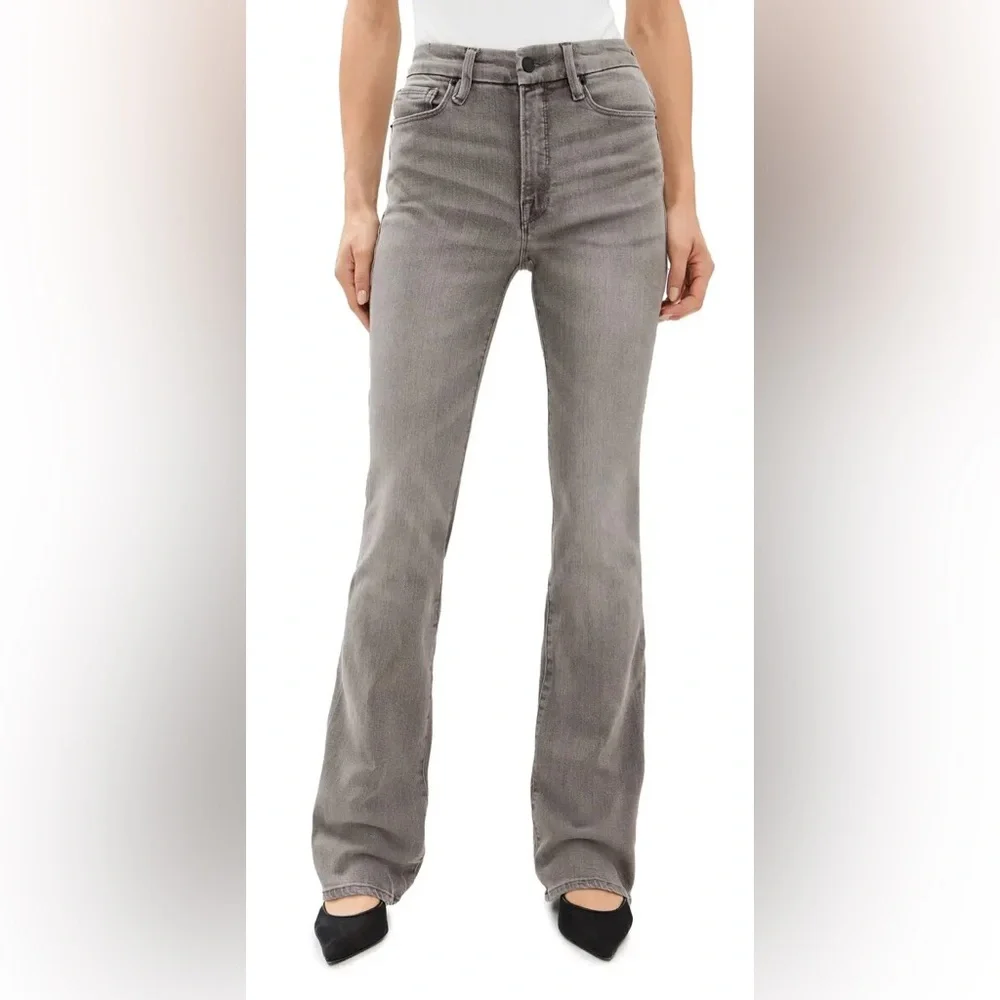 Good American Good Classic Bootcut Jeans: Black 336 - Picture 1 of 4